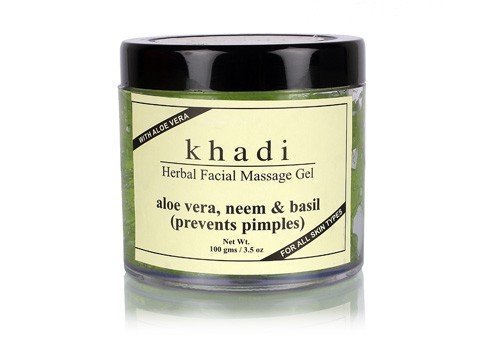 Product Cover Khadi Natural Herbal Aloevera Neem & Basil Face Massage Gel for All Skin Types (100 g)