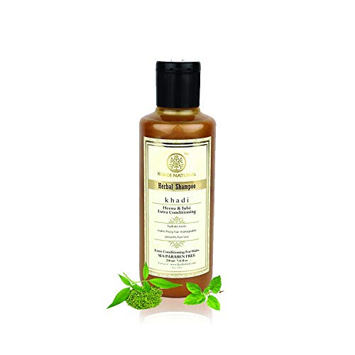 Product Cover Khadi Natural Herbal Ayurvedic Henna Tulsi Conditioning Shampoo for all Hair Types SLS and Paraben Free (210 ml)