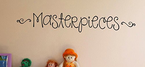 Product Cover Wall Decor Plus More WDPM3161 Sticker Lettering Masterpieces for Kids Artwork Display area, 36-Inch x 6-Inch, Black