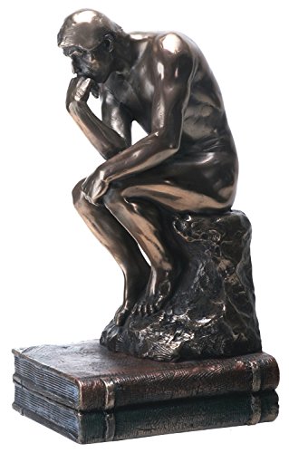 Product Cover YTC 7.75 Inch The Thinker Nude Male Statue Figurine, Bronze Colored