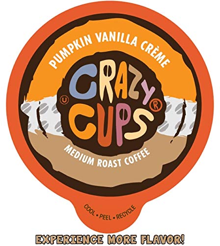Product Cover Crazy Cups Flavored Coffee for Keurig K-Cup Machines, Pumpkin Vanilla Crème, Hot or Iced Drinks, 22 Single Serve, Recyclable Pods