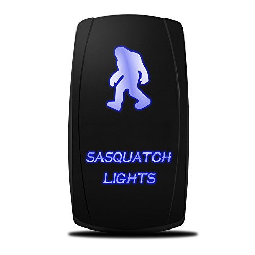 Product Cover MICTUNING ACSSB Laser On-Off Rocker Switch with Jumper Wire, 5 Pin, 20 Amp, 12V, LED Lights, Sasquatch Light, Blue