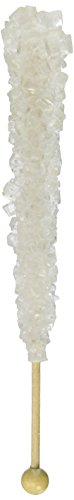 Product Cover Candy Buffet Store Clear Rock Candy on a Stick, Swizzle Sticks - Pack of 12 (White Sugar) - How To Build a Candy Buffet Table Guide Included