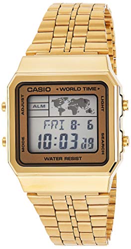 Product Cover CASIO Men's Digital World TIME A500WGA-9DF Stainless Steel Watch