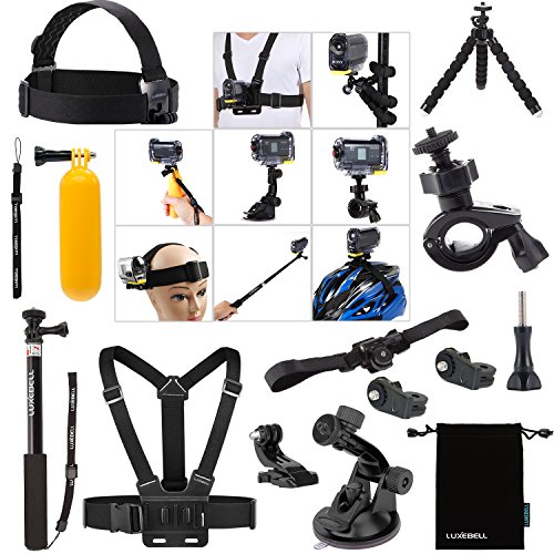 Product Cover Luxebell Accessories Bundle Kit for Sony Action Camera Hdr-AS15 AS20 AS30v AS50 AS100v AS200v HDR-az1 Mini Fdr-x1000v (14-in-1)