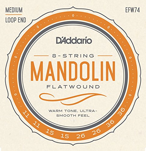 Product Cover D'Addario EFW74 Phosphor Bronze Flatwound Mandolin Strings, Medium, 11-36