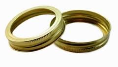 Product Cover Generic (Made by Ball) Regular Mason Jar Canning Gold Bands or Rings, 12 Bands (1 Dozen) 70mm Size, (Bands Only; no Lids) Bulk.