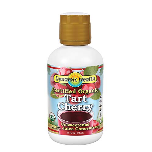 Product Cover Dynamic Health Certified Organic Tart Cherry | unsweetened 100% Juice Concentrate | Vegan, Gluten-Free, Bpa-Free | 16oz, 16 Servings
