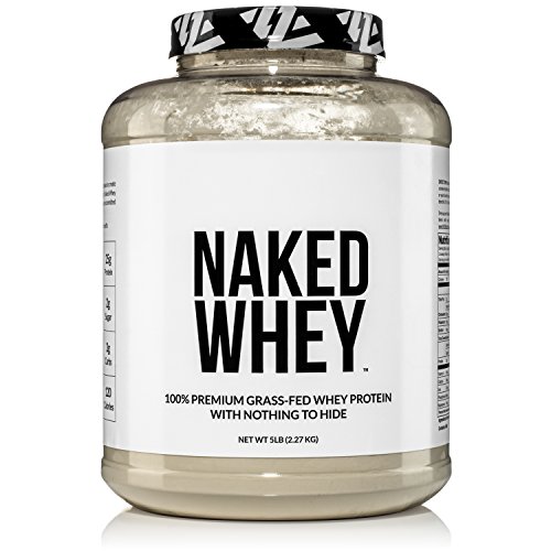 Product Cover NAKED WHEY 5LB 100% Grass Fed Whey Protein Powder - US Farms, #1 Undenatured, Bulk, Unflavored - GMO, Soy, and Gluten Free - No Preservatives - Stimulate Muscle Growth - Enhance Recovery - 76 Servings