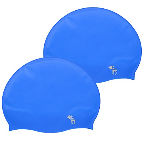 Product Cover The Friendly Swede Silicone Swim Caps for Adult OR Kids (2 Pack)