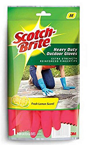 Product Cover Scotch-Brite Heavy Duty Gloves (with Fresh lemon scent & inner cotton lining for comfort) Medium, Red