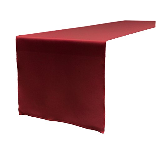 Product Cover LA Linen Polyester Poplin Table Runner 14 by 108-Inch, Cranberry