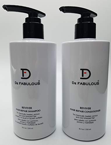 Product Cover De Fabulous Shampoo and Conditioner Reviver Set Sulfate Free for Keratin Treatment 8oz