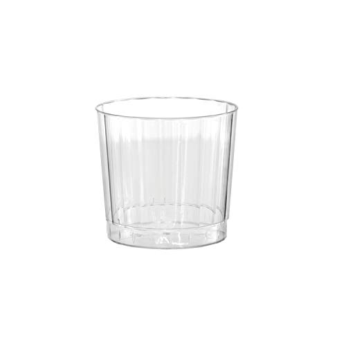 Product Cover Party Essentials Deluxe/Elegance Hard Plastic 9-Ounce Party Cups/Old Fashioned Tumblers, 80-Count, Clear