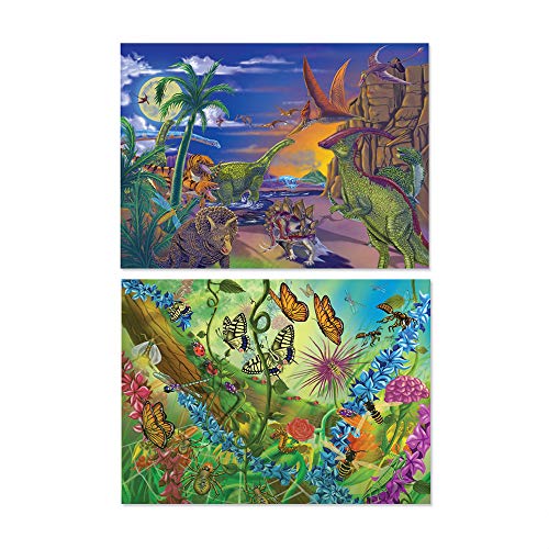Product Cover Melissa & Doug Jigsaw Puzzles Set - Bugs and Dinosaurs (60 pcs)