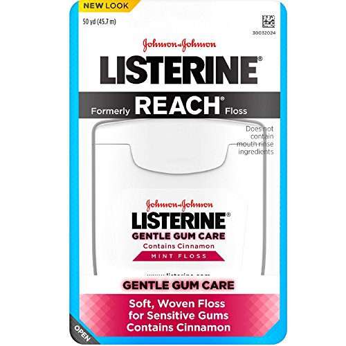 Product Cover Listerine Gentle Gum Care Interdental Floss for Sensitive Gums, Oral Care, Mint, 50 Yards (Pack of 4)