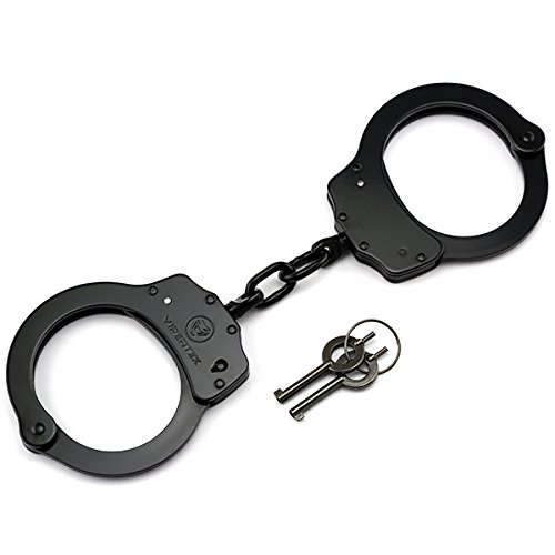 Product Cover VIPERTEK Double Lock Steel Police Edition Professional Grade Handcuffs (Black)