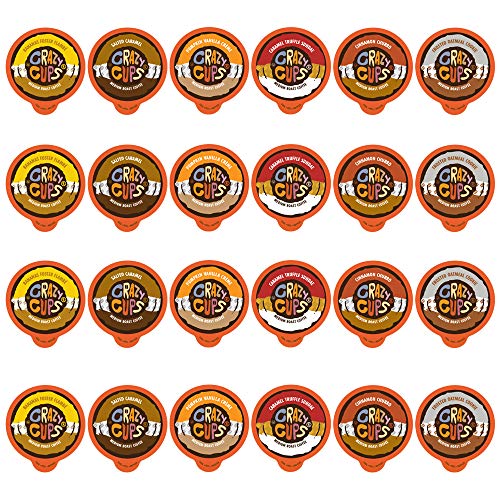 Product Cover Crazy Cups Coffee Flavor Lovers Single Serve Cups Variety Pack Sampler For The K Cup Brewer, 24 Count, 15 Ounce