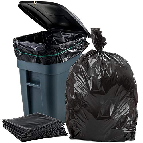 Product Cover Plasticplace 65 Gallon Trash Bags │ 1.5 Mil │ Black Heavy Duty Garbage Can Liners │ 50