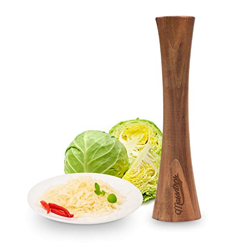 Product Cover Masontops Pickle Packer - Acacia Wood Vegetable Fermentation Tamper - Cabbage Sauerkraut Pounder - Fermenting Food Tool