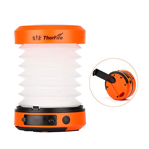 Product Cover ThorFire LED Camping Lantern Lights Hand Crank USB Rechargeable Lanterns Collapsible Mini Flashlight Emergency Torch Night Light Tent Lamp for Camping Hiking Tent Garden Patio - CL01