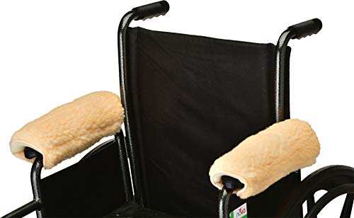 Product Cover Nova Sheepskin Fleece Armrest Covers for Wheelchairs, Transport Chairs & Arm Chairs, Universal Fit, Washable, One Pair