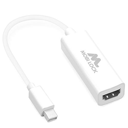 Product Cover Mobi Lock Mini DisplayPort to HDMI Adapter | Compatible with Apple MacBook Air, Apple MacBook Pro and All Devices with a Thunderbolt/MDP Port | Mirror Your Screen to Your Monitor or Projector
