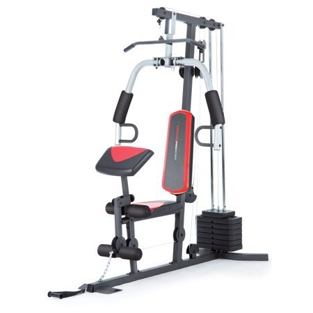 Product Cover Home Gym Weider 214 lb Stack, 300 lbs, exercise chart, ankle strap, vinyl seats