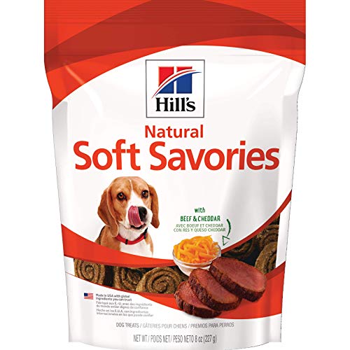 Product Cover Hill's Dog Treats Soft Savories with Beef & Cheddar, Healthy Dog Snacks, 8 oz Bag
