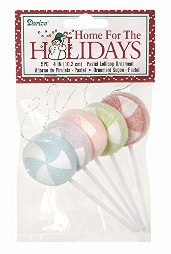 Product Cover Darice Ornament - Lollipop - Sugared Opaque Pastels - 4 inches - 5 Pieces