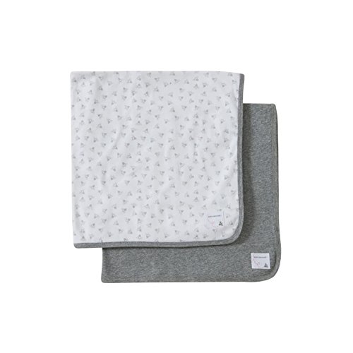 Product Cover Burt's Bees Baby - Blankets, Set of 2, 100% Organic Cotton Swaddle, Stroller, Receiving Blankets (Heather Grey Solid + Honeybee Print)