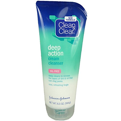 Product Cover Clean & Clear Oil Free Deep Action Cream Cleanser, 6.5 Ounce (Pack of 4)