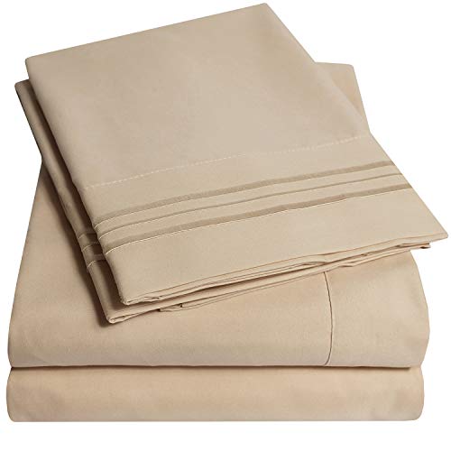 Product Cover 1500 Supreme Collection Bed Sheets Set - Luxury Hotel Style 4 Piece Extra Soft Sheet Set - Deep Pocket Wrinkle Free Hypoallergenic Bedding - Over 40+ Colors - King, Taupe