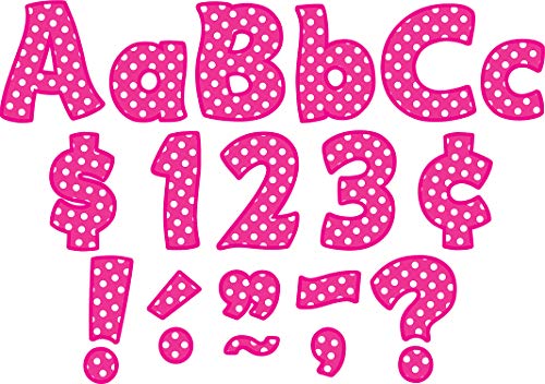 Product Cover Teacher Created Resources Pink Polka Dot Funtastic 4-Inch Letters Combo Pack (5430)