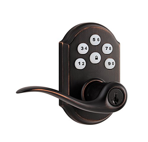 Product Cover Kwikset 99110-009 SmartCode Electronic Lock with Tustin Lever Featuring SmartKey, Venetian Bronze