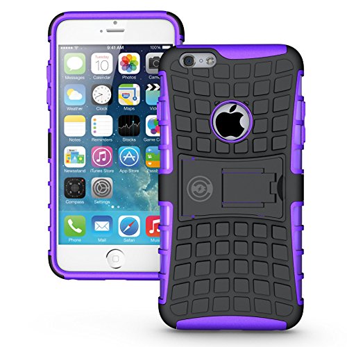 Product Cover Cable And Case iPhone 6 Plus Case, iPhone 6/6S Plus Armor Cases (6+) Tough Rugged Shockproof Armorbox Dual Layer Hybrid Hard/Soft Slim Protective Case (5.5 inch) Purple Armor Case