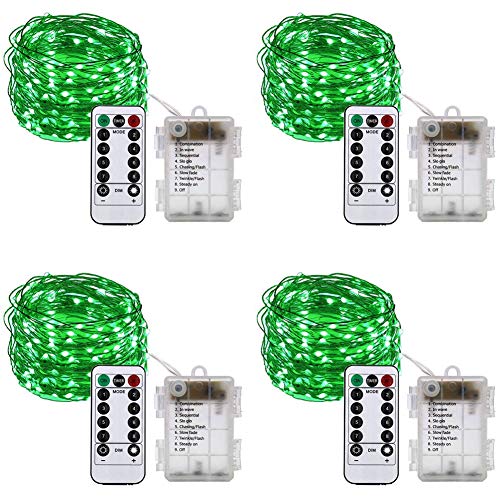 Product Cover HAHOME 4 Packs Battery Operated Christmas Fairy String Lights with Remote for Holiday Wedding Halloween Patio Party Decoration,Green