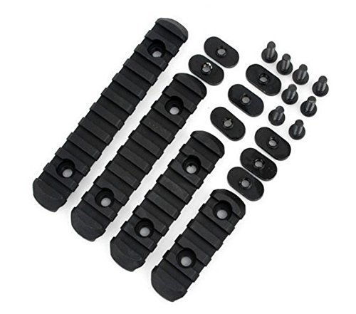 Product Cover EEBUYTRONICS 4pcsrail DL Supply Advanced Tactical Polymer Rail Sections Set for MOE Hand Guards Black