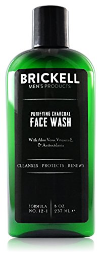 Product Cover Brickell Men's Purifying Charcoal Face Wash for Men, Natural and Organic Daily Facial Cleanser, 8 Ounce, Scented