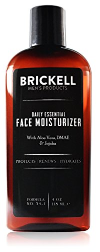 Product Cover Brickell Men's Daily Essential Face Moisturizer for Men, Natural and Organic Fast-Absorbing Face Lotion with Hyaluronic Acid, Green Tea, and Jojoba, 4 Ounce, Scented