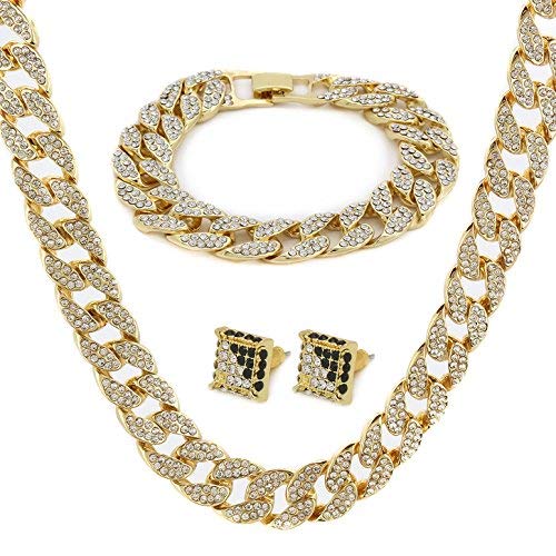 Product Cover Gold Color Tone Brass Fully CZ Iced Out 15mm 30