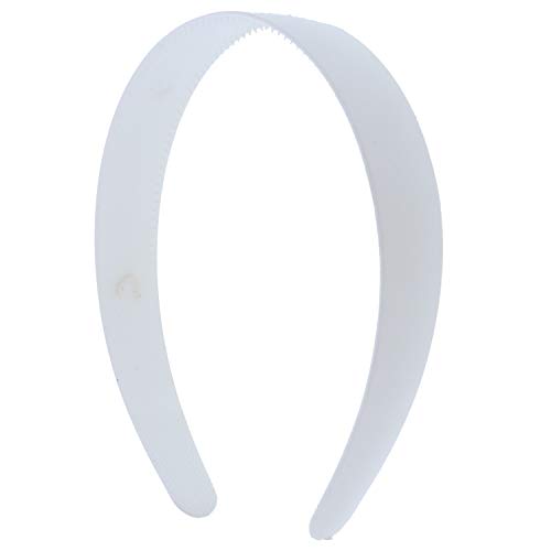 Product Cover White 1 Inch Plastic Hard Headband with Teeth Head band Women Girls (Motique Accessories)