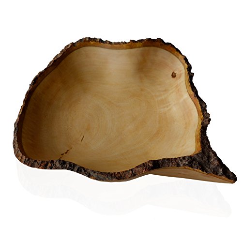 Product Cover roro Hand-crafted Sustainable Mango Wood Fruit Bowl with Bark Edges, 16 Inch Large