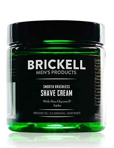 Product Cover Brickell Men's Smooth Brushless Shave Cream for Men, Natural and Organic Smooth Shaving Lotion to Fight Nicks, Cuts and Razor Burn, 5 Ounce, Scented