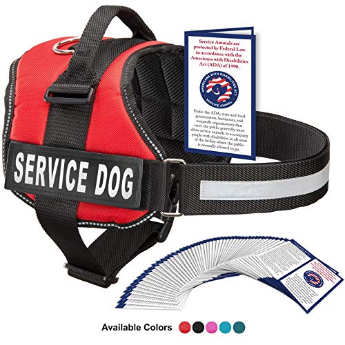 Product Cover Service Dog Vest With Hook and Loop Straps and Handle - Harness is Available in 8 Sizes From XXXS to XXL - Service Dog Harness Features Reflective Patch and Comfortable Mesh Design (Red, XXL)