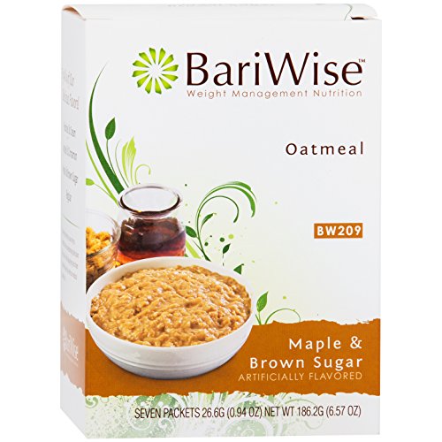 Product Cover BariWise Low-Carb High Protein Oatmeal / Instant Diet Hot Oatmeals - Maple & Brown Sugar (7 Servings/Box) - Low Carb, Low Calorie, Low Fat, Aspartame Free