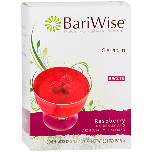 Product Cover BariWise Low-Carb High Protein Diet Gelatin - Raspberry (7 Servings/Box) - Fat Free, Sugar Free, Low Carb, Low Calorie, Aspartame Free
