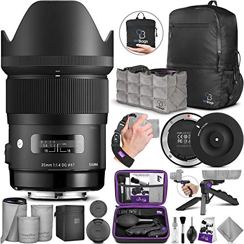 Product Cover Sigma 35mm F1.4 Art DG HSM Lens for Canon DSLR Cameras + Sigma USB Dock with Altura Photo Essential Accessory and Travel Bundle