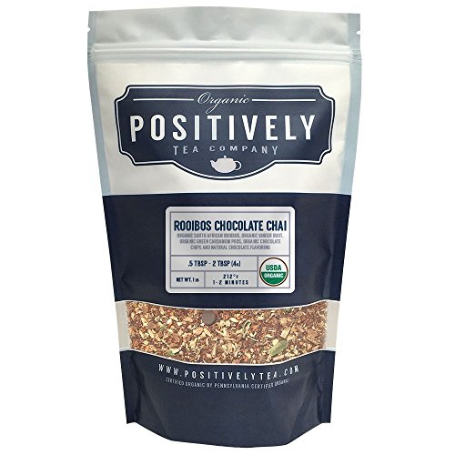 Product Cover Positively Tea Company, Organic Rooibos Chocolate Chai, Rooibos Tea, Loose Leaf, USDA Organic, 1 Pound Bag