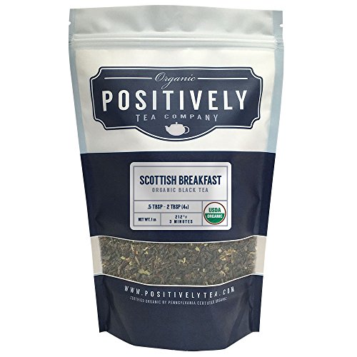 Product Cover Positively Tea Company, Organic Scottish Breakfast, Black Tea, Loose Leaf, USDA Organic, 1 Pound Bag